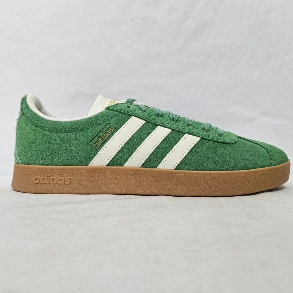 Adidas VL Court 2.0 Casual Sneakers JH5077‎ Green Suede Gum Sole Men Size 9.5